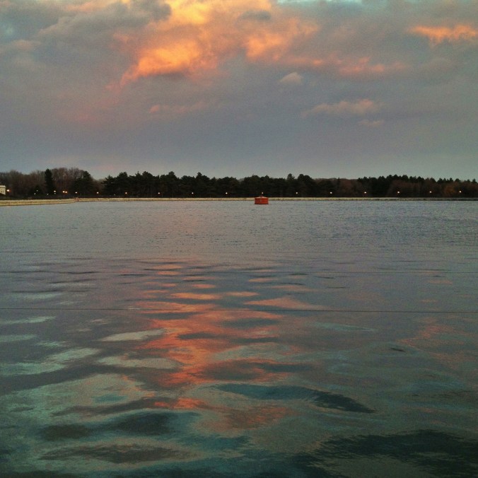 Clouds over reservoir